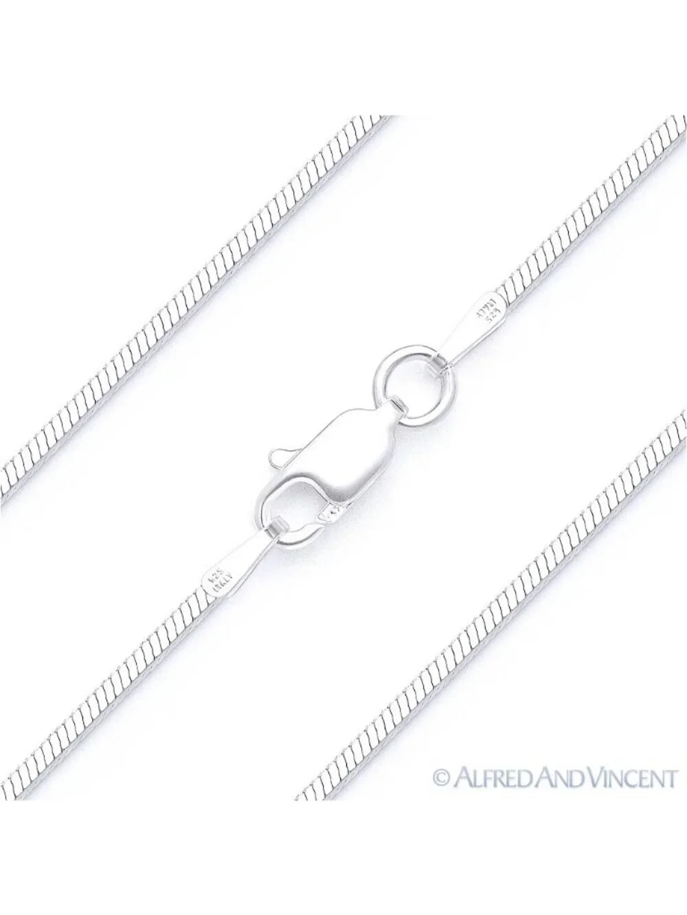 1.1mm 4-Sided Snake Link Italian Chain Necklace in .925 Sterling Silver 22